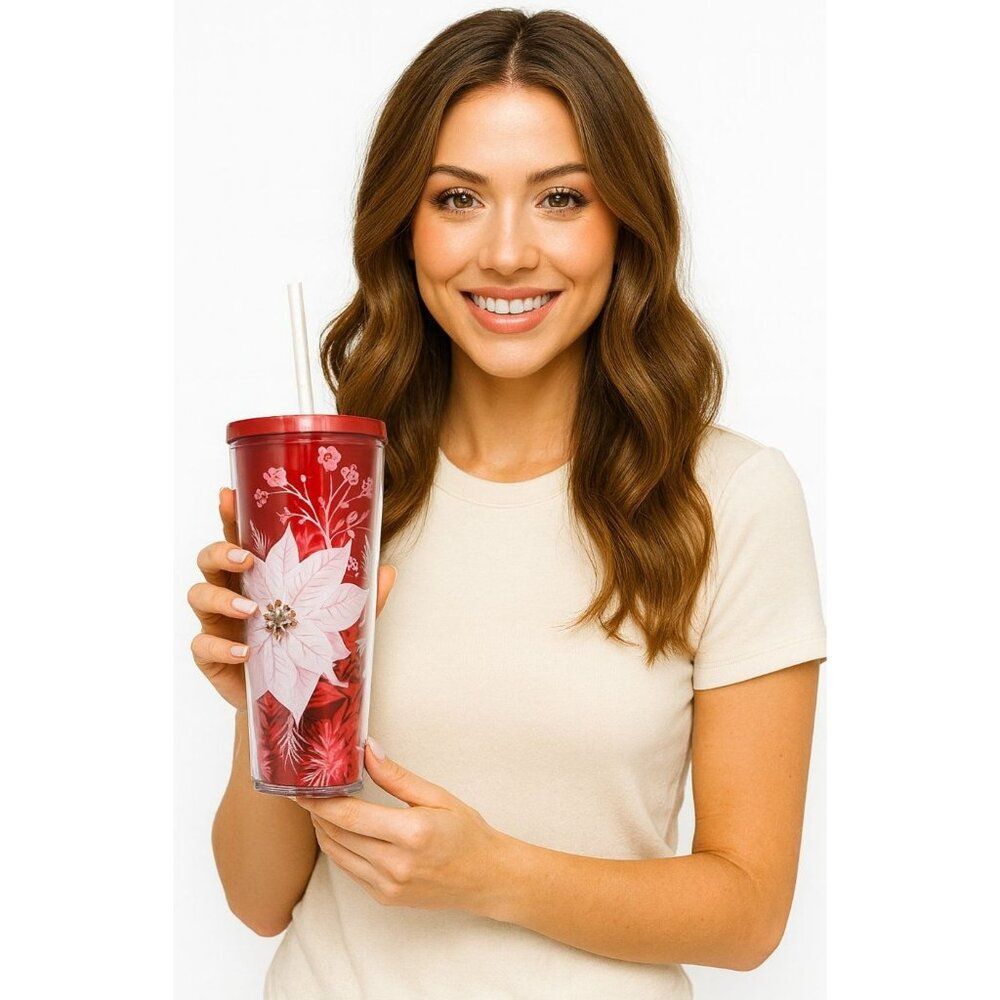 Starbucks Cold Travel Tumbler HOLIDAY 2022 ENCHANTED FOREST PEARL Venti 24 oz